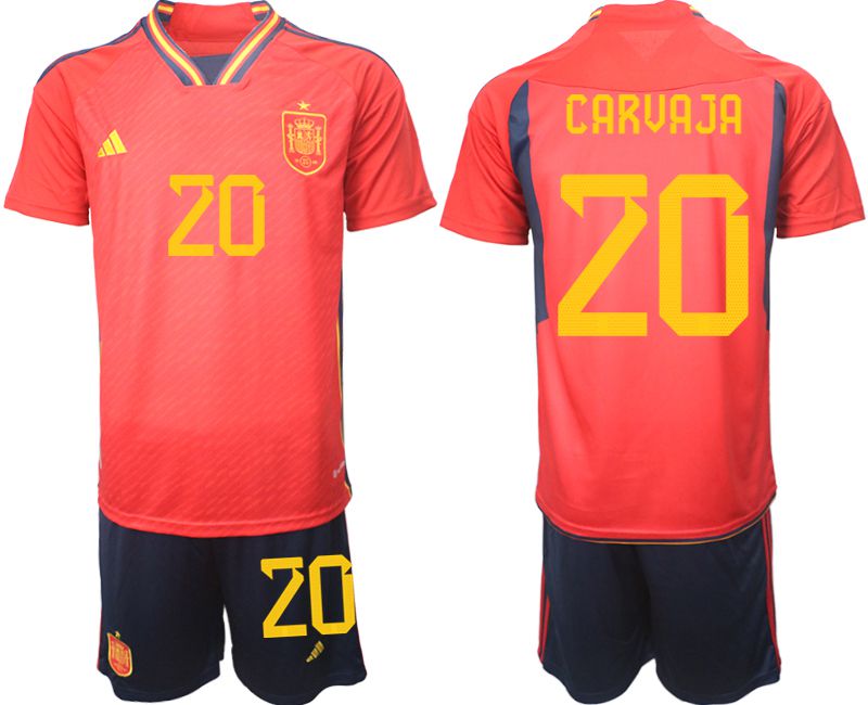 Men 2022 World Cup National Team Spain home red 20 Soccer Jerseys